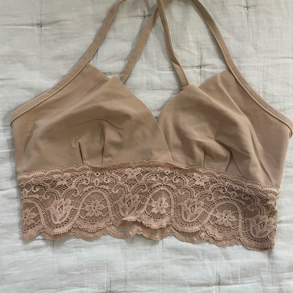 Commando wireless tulip bralette racer back - color nude